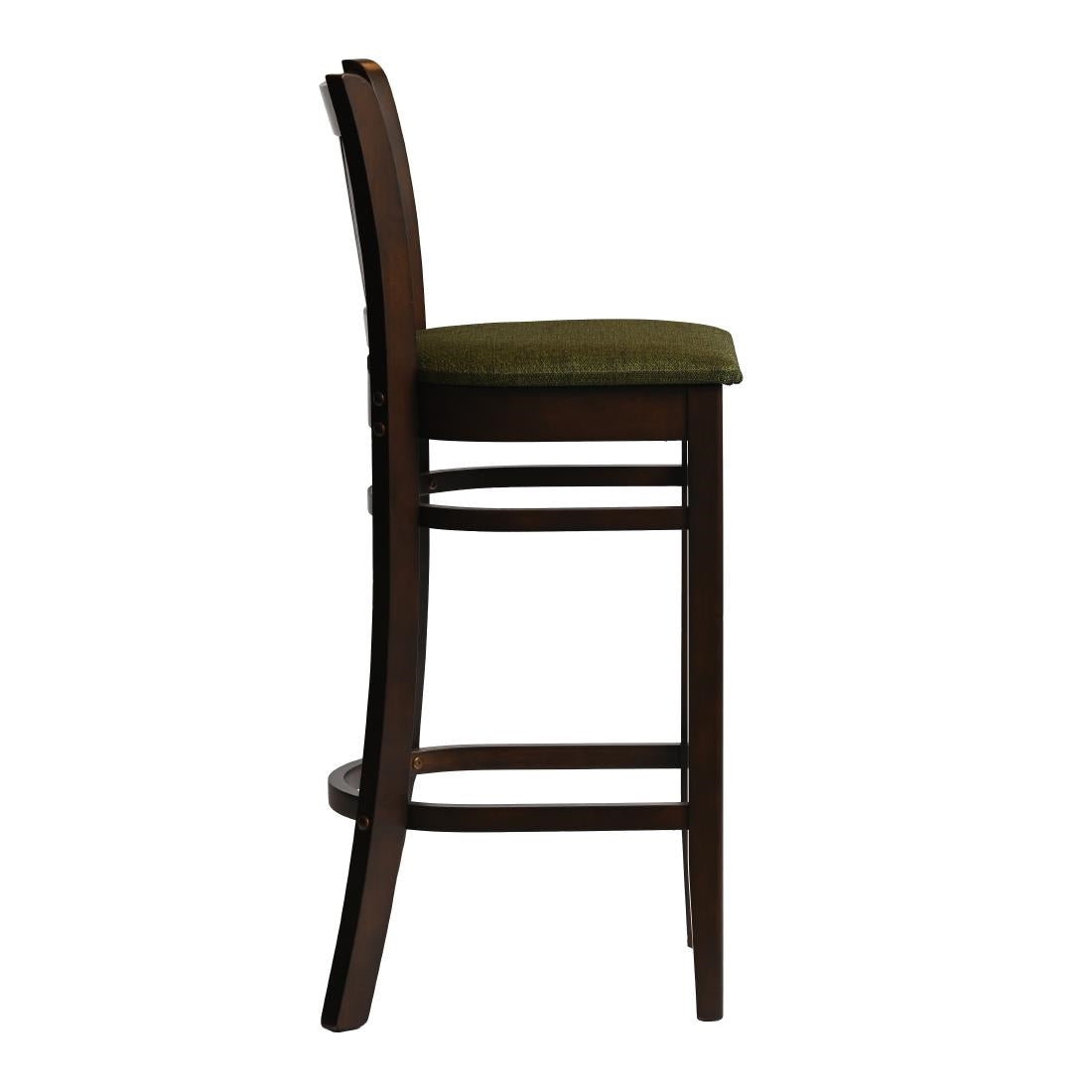 HX854 Manhattan Bar Chair in Dark Walnut with Shetland Forest Seat