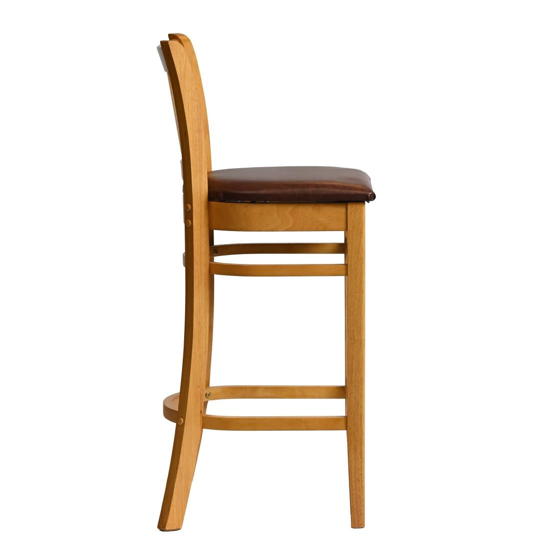 HX856 Manhattan Bar Chair in Soft Oak with Bison Espresso Seat