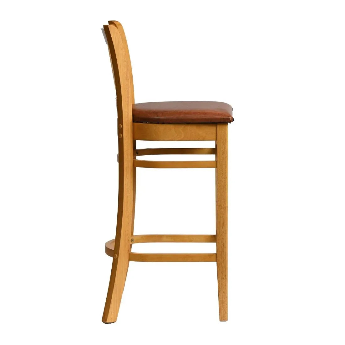 HX857 Manhattan Bar Chair in Soft Oak with Bison Tan Seat