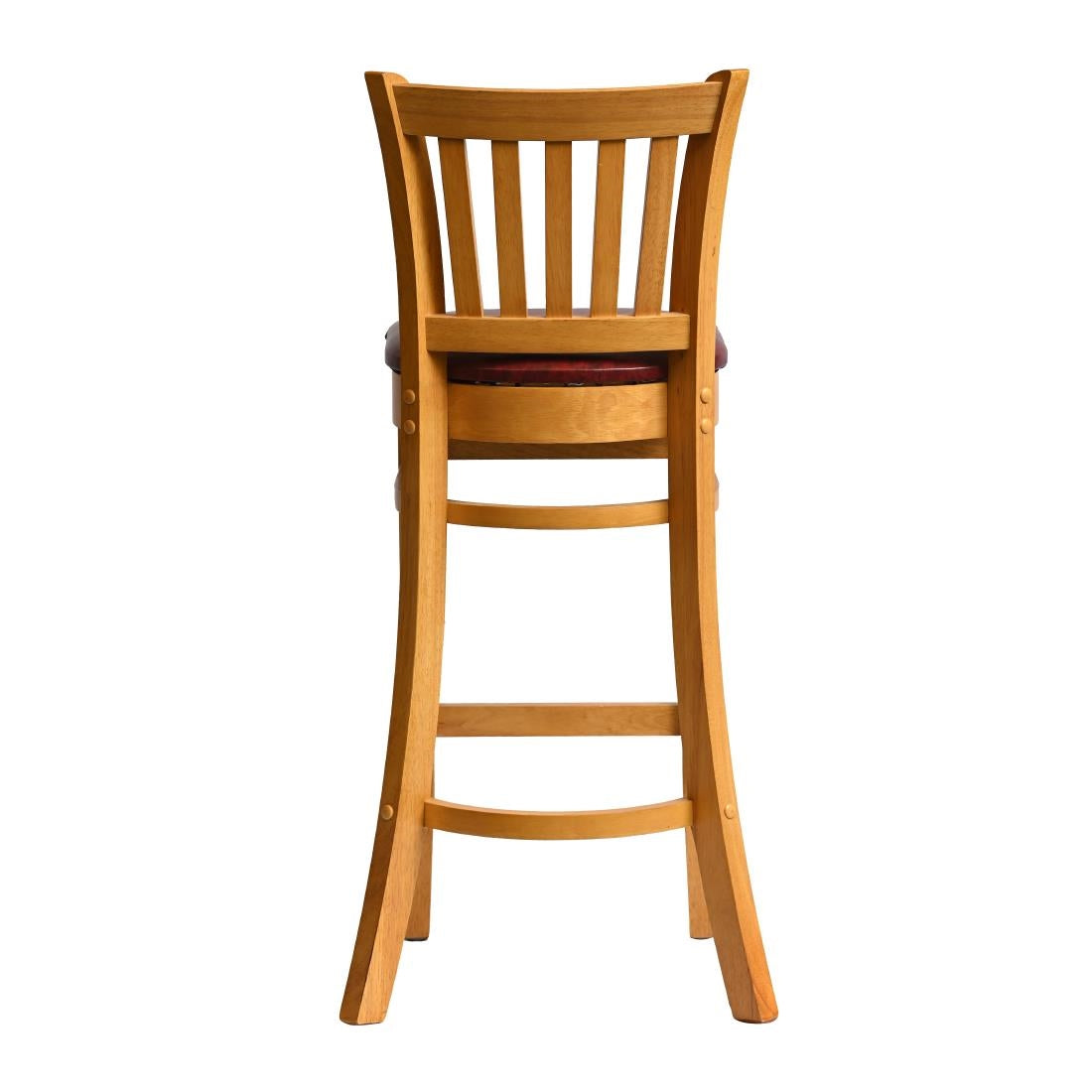 HX858 Manhattan Bar Chair in Soft Oak with Bison Bordeaux Seat