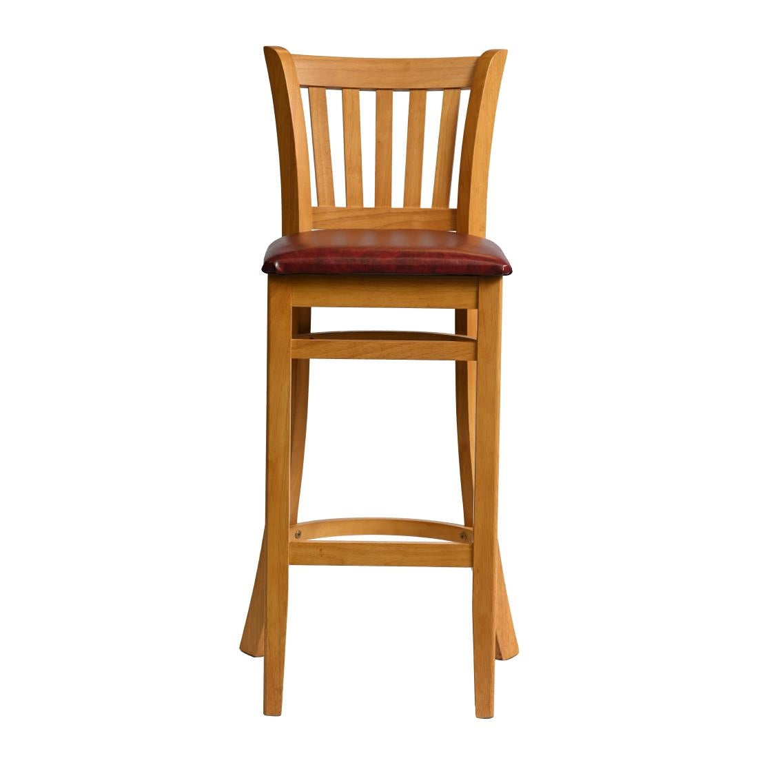 HX858 Manhattan Bar Chair in Soft Oak with Bison Bordeaux Seat