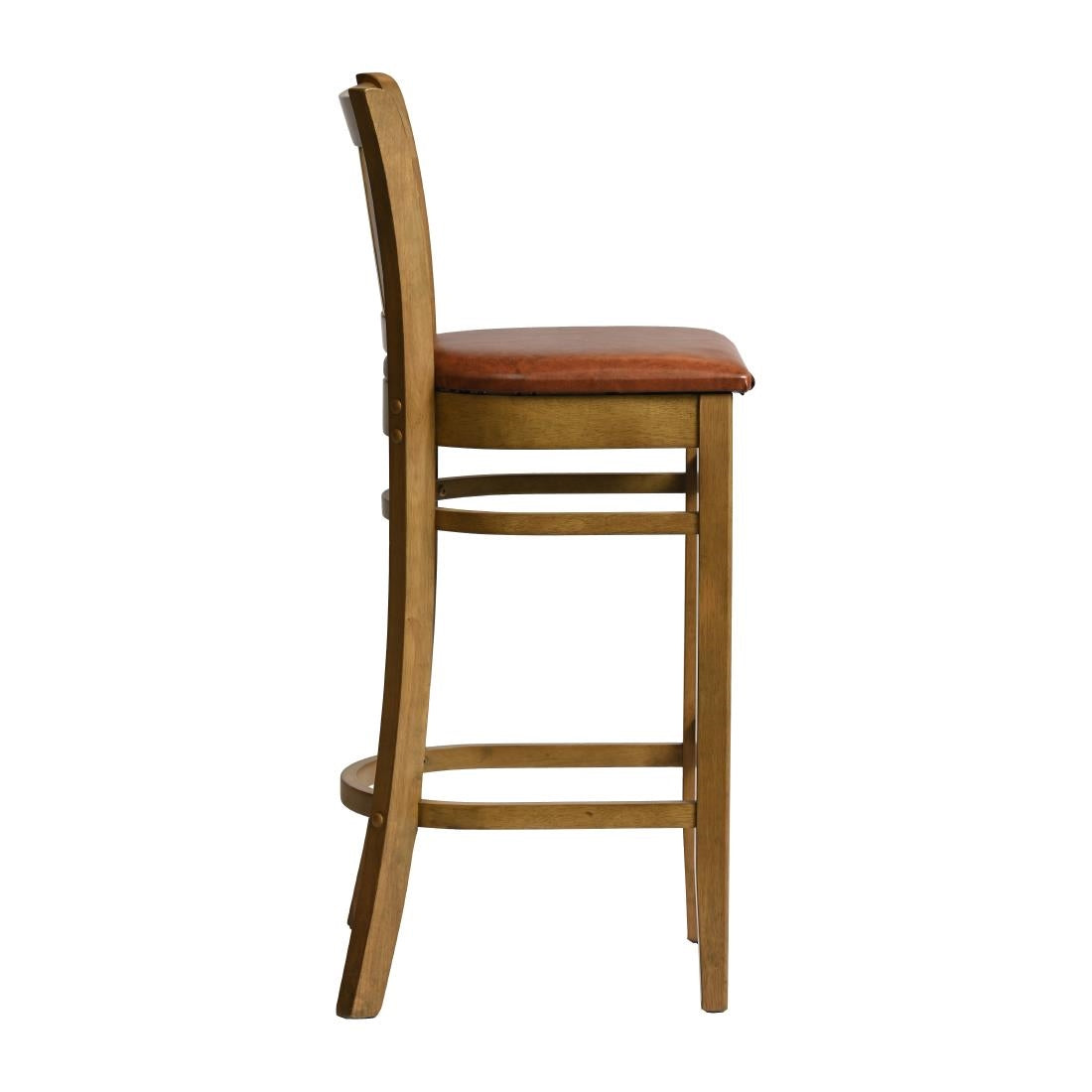 HX864 Manhattan Bar Chair in Weathered Oak with Bison Tan Seat