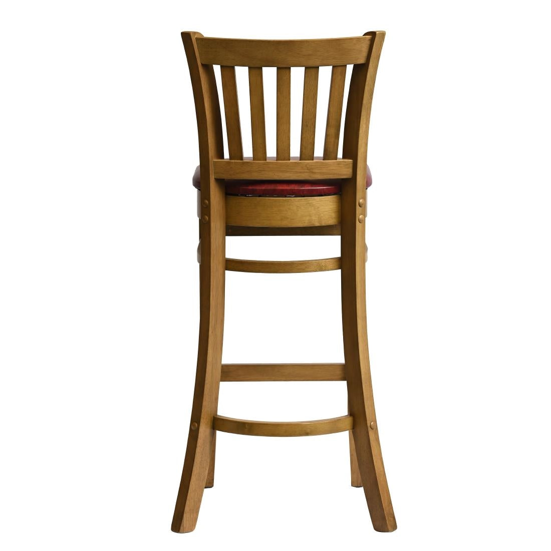 HX865 Manhattan Bar Chair in Weathered Oak with Bison Bordeaux Seat