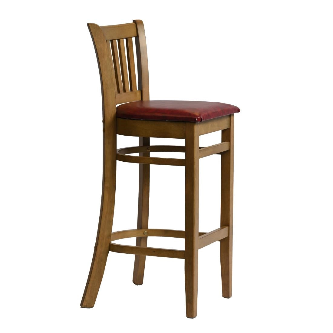 HX865 Manhattan Bar Chair in Weathered Oak with Bison Bordeaux Seat