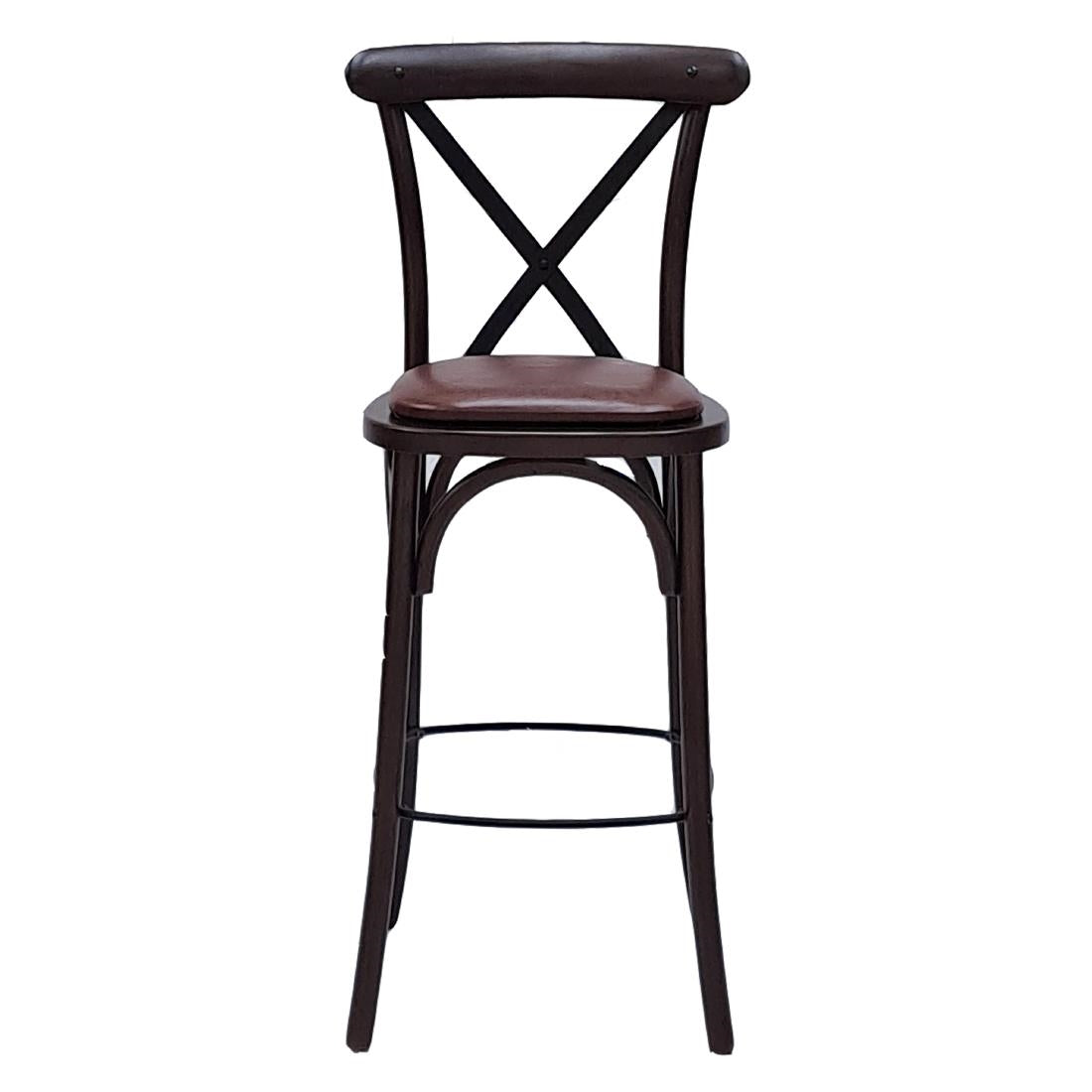 HX872 Bristol Bar Chair in Dark Walnut with Bison Espresso Seat