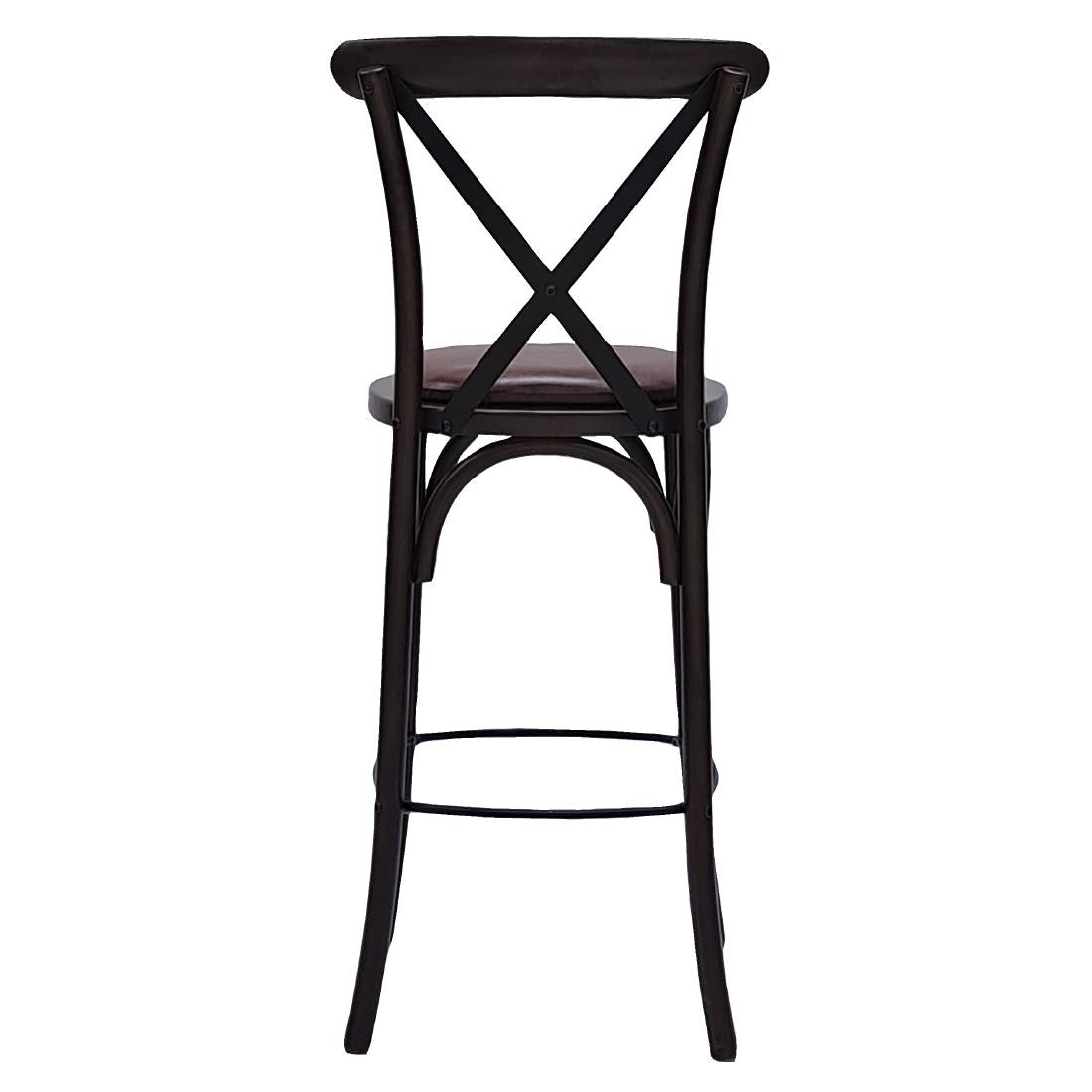 HX872 Bristol Bar Chair in Dark Walnut with Bison Espresso Seat