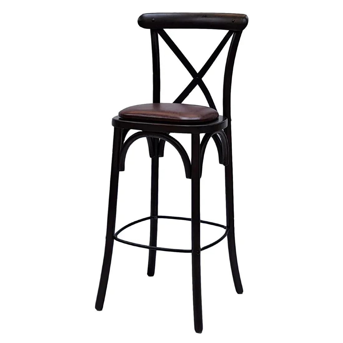 HX872 Bristol Bar Chair in Dark Walnut with Bison Espresso Seat