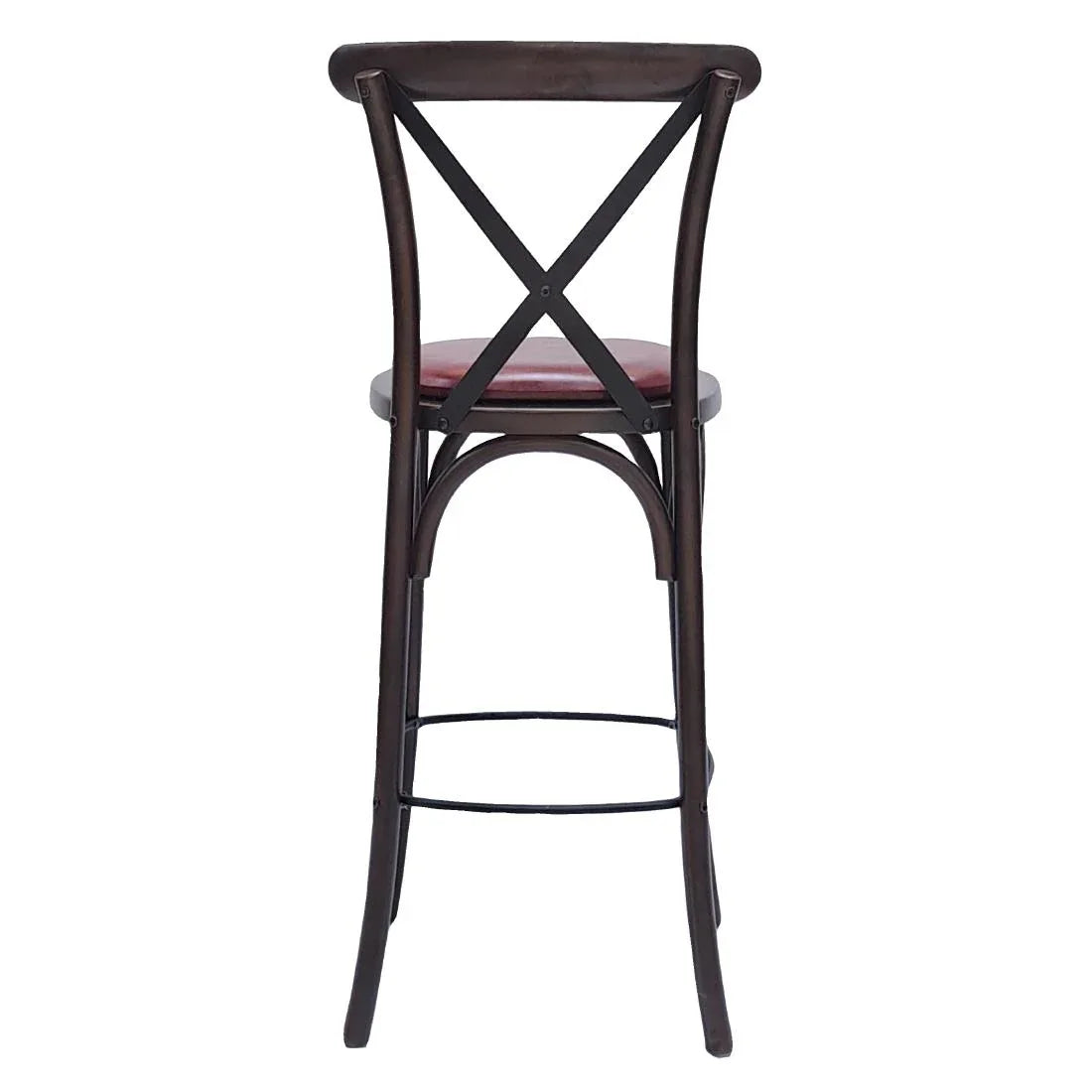 HX874 Bristol Bar Chair in Dark Walnut with Bison Bordeaux Seat