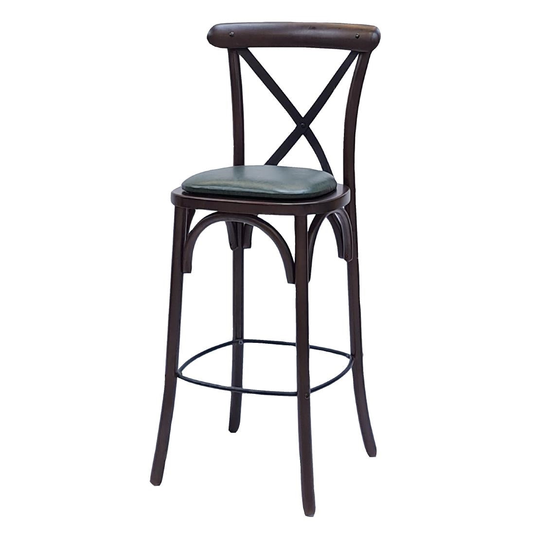 HX875 Bristol Bar Chair in Dark Walnut with Bison Cedar Seat