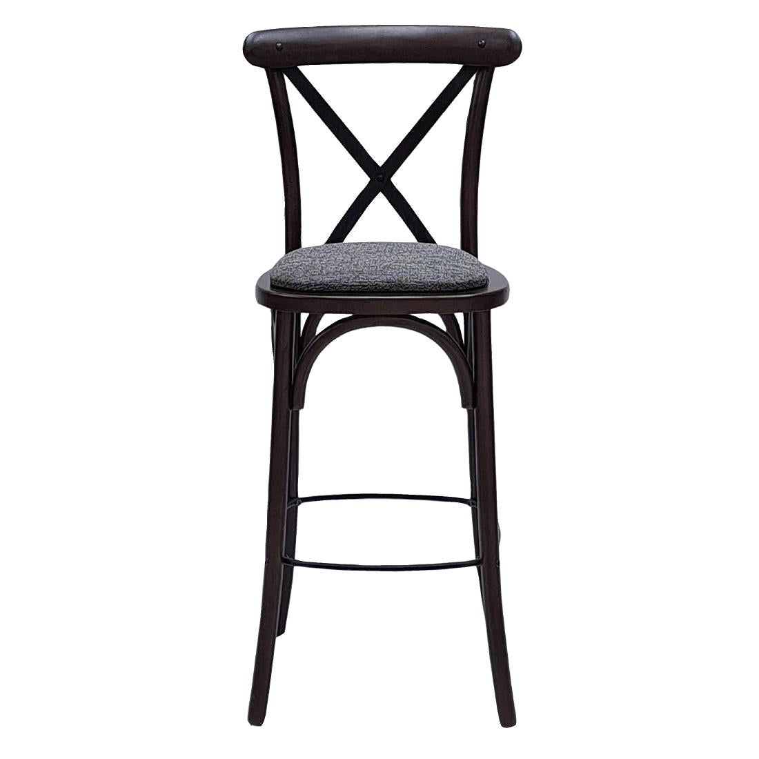 HX876 Bristol Bar Chair in Dark Walnut with Shetland Smoke Seat