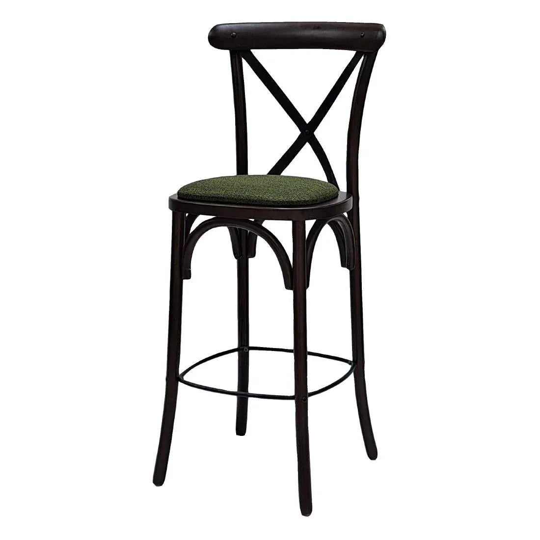 HX877 Bristol Bar Chair in Dark Walnut with Shetland Forest Seat