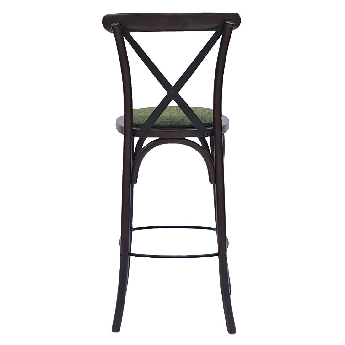 HX877 Bristol Bar Chair in Dark Walnut with Shetland Forest Seat