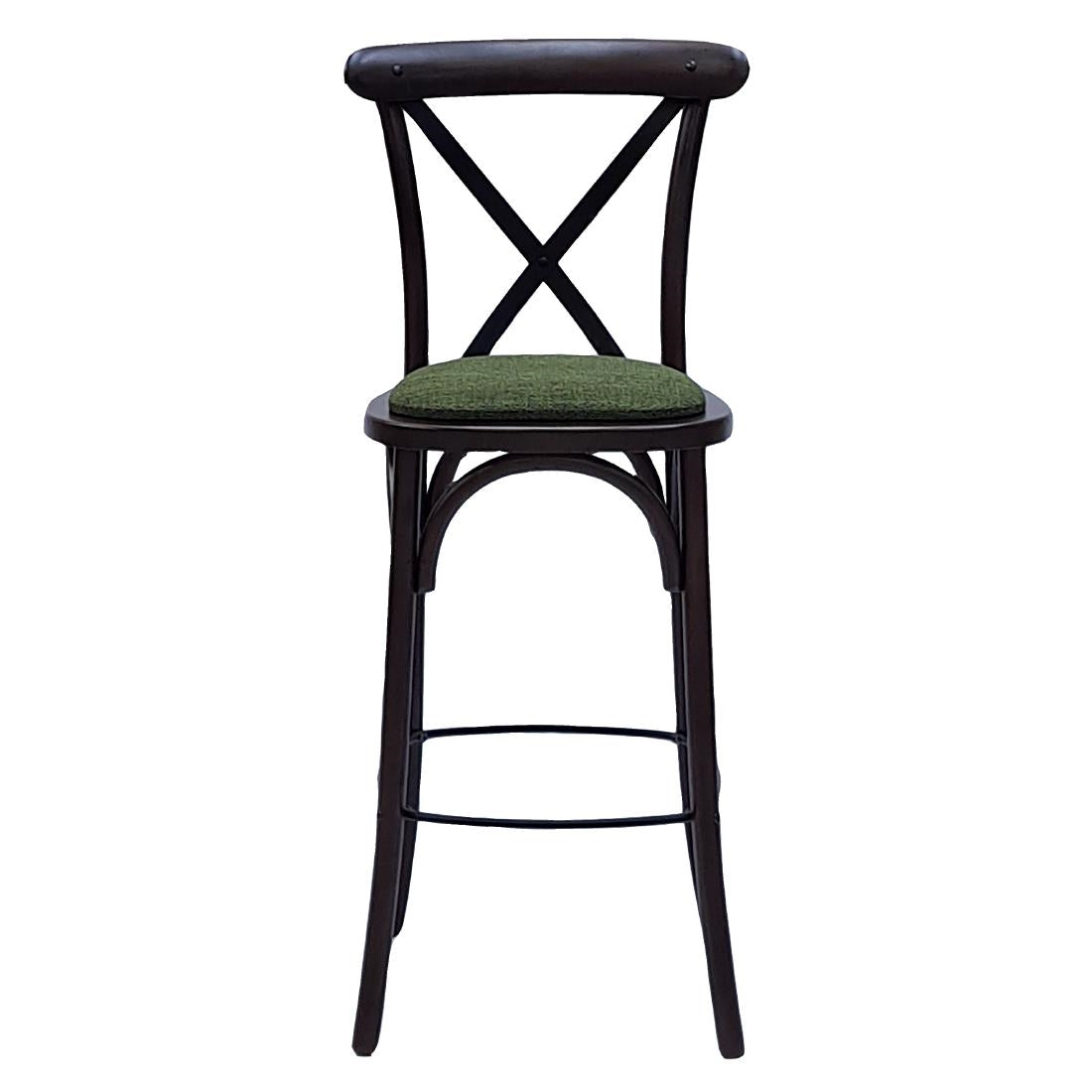 HX877 Bristol Bar Chair in Dark Walnut with Shetland Forest Seat