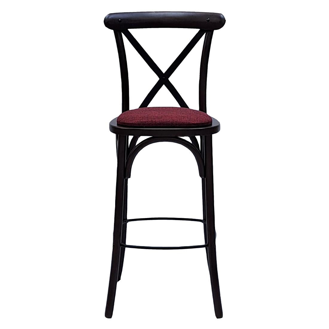 HX878 Bristol Bar Chair in Dark Walnut with Shetland Scarlett Seat