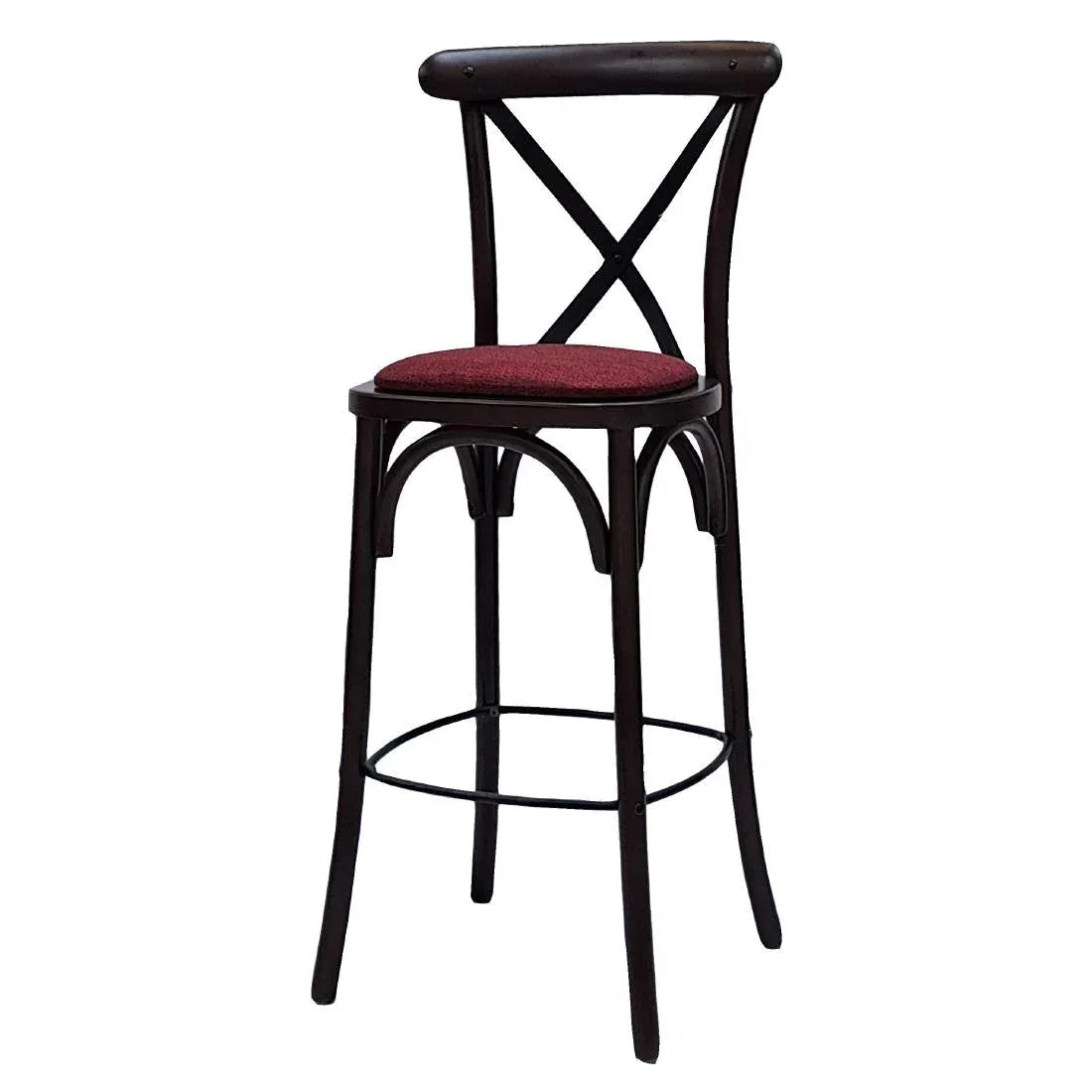 HX878 Bristol Bar Chair in Dark Walnut with Shetland Scarlett Seat