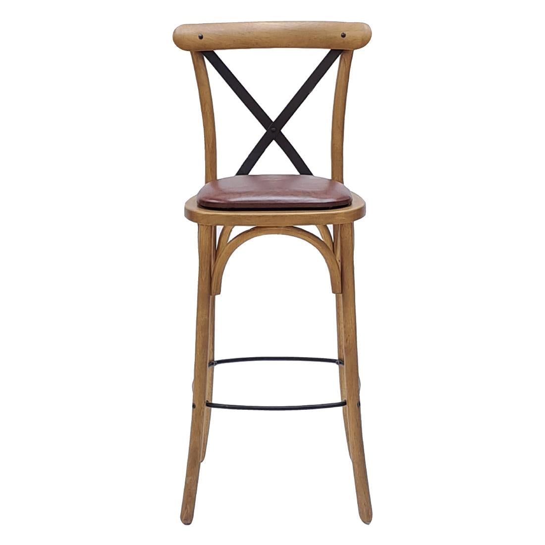 HX879 Bristol Bar Chair in Weathered Oak with Bison Espresso Seat