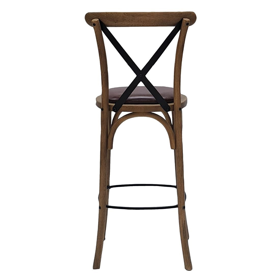 HX879 Bristol Bar Chair in Weathered Oak with Bison Espresso Seat