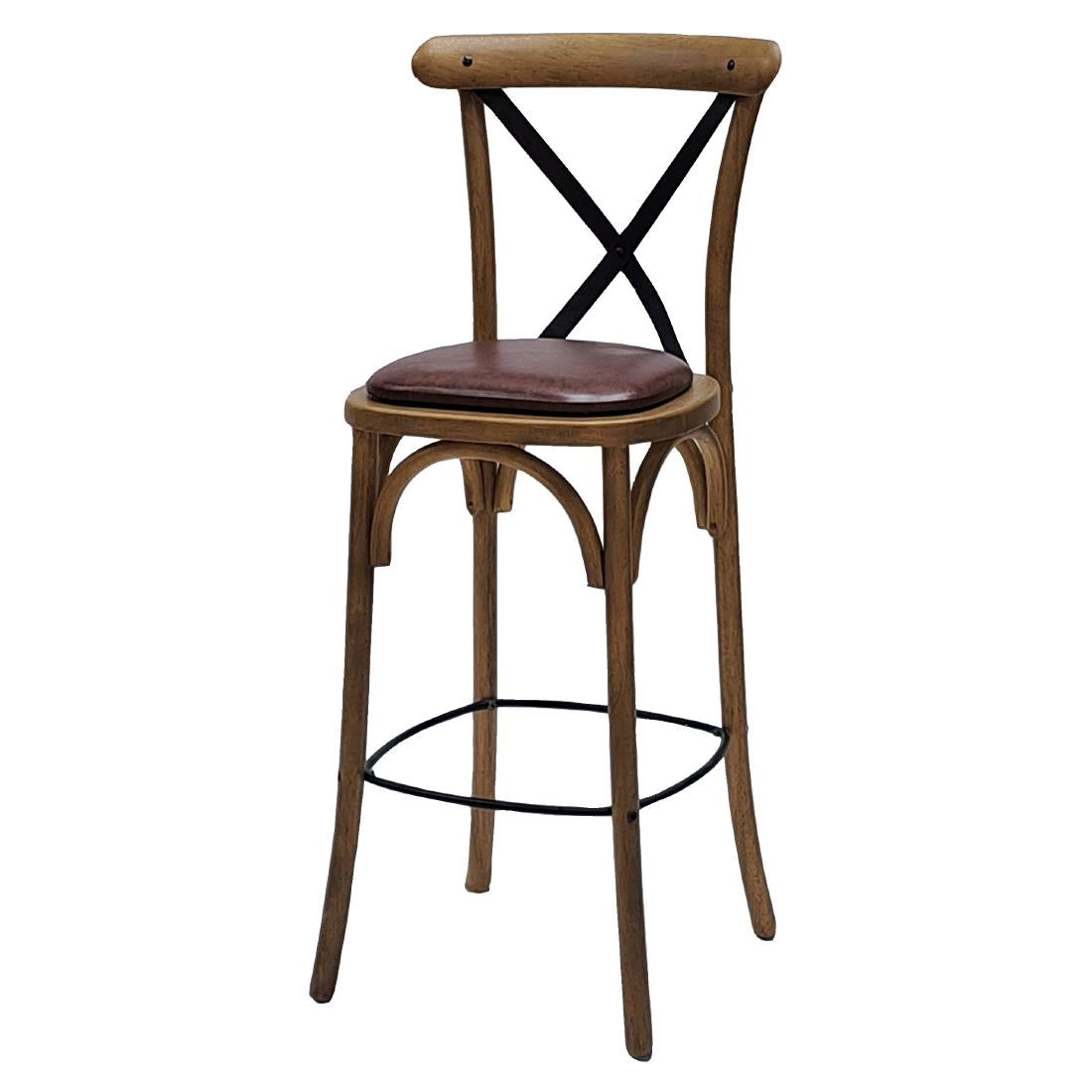 HX879 Bristol Bar Chair in Weathered Oak with Bison Espresso Seat