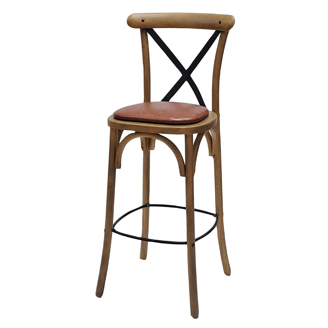 HX880 Bristol Bar Chair in Weathered Oak with Bison Tan Seat