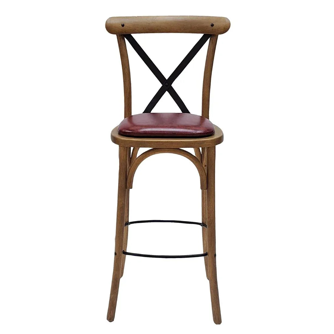 HX881 Bristol Bar Chair in Weathered Oak with Bison Bordeaux Seat
