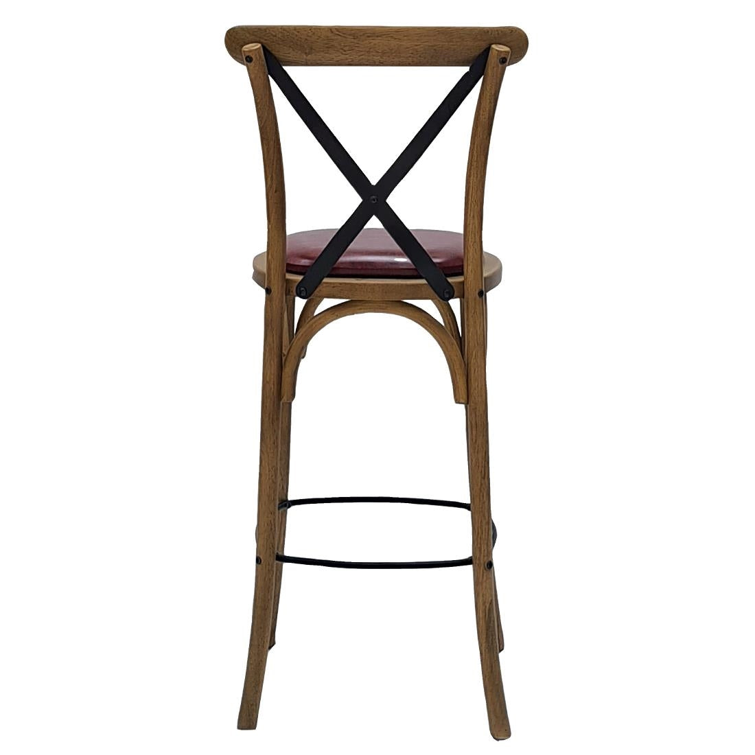 HX881 Bristol Bar Chair in Weathered Oak with Bison Bordeaux Seat