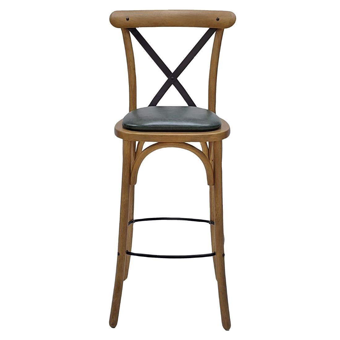 HX882 Bristol Bar Chair in Weathered Oak with Bison Cedar Seat