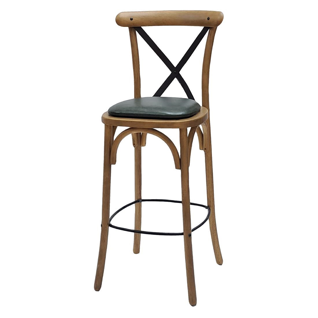 HX882 Bristol Bar Chair in Weathered Oak with Bison Cedar Seat