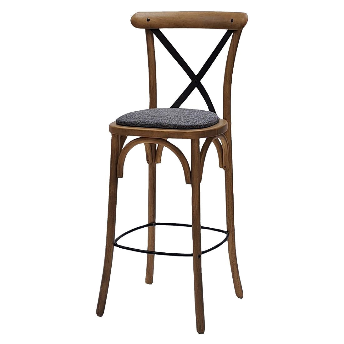 HX883 Bristol Bar Chair in Weathered Oak with Shetland Smoke Seat