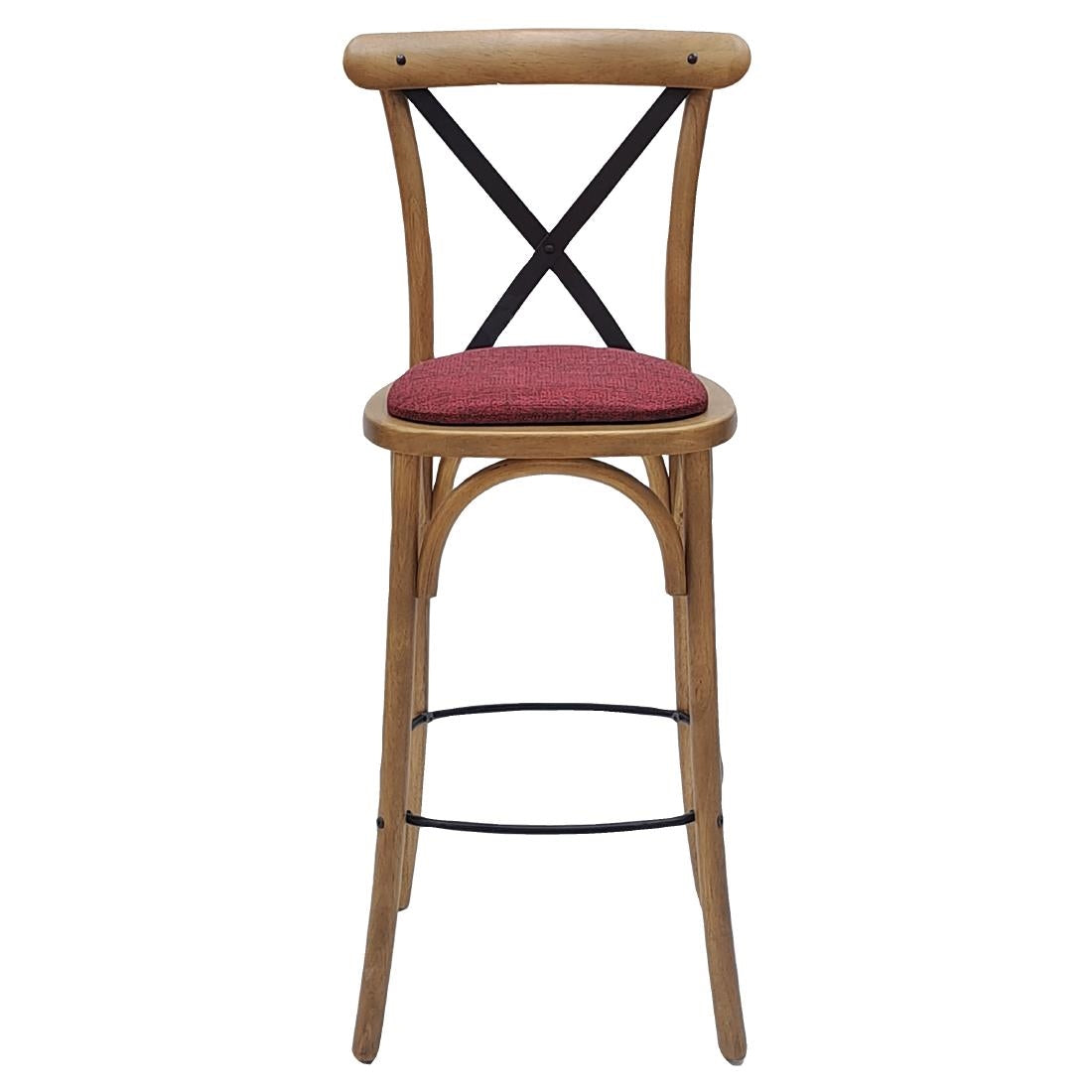 HX885 Bristol Bar Chair in Weathered Oak with Shetland Scarlett Seat