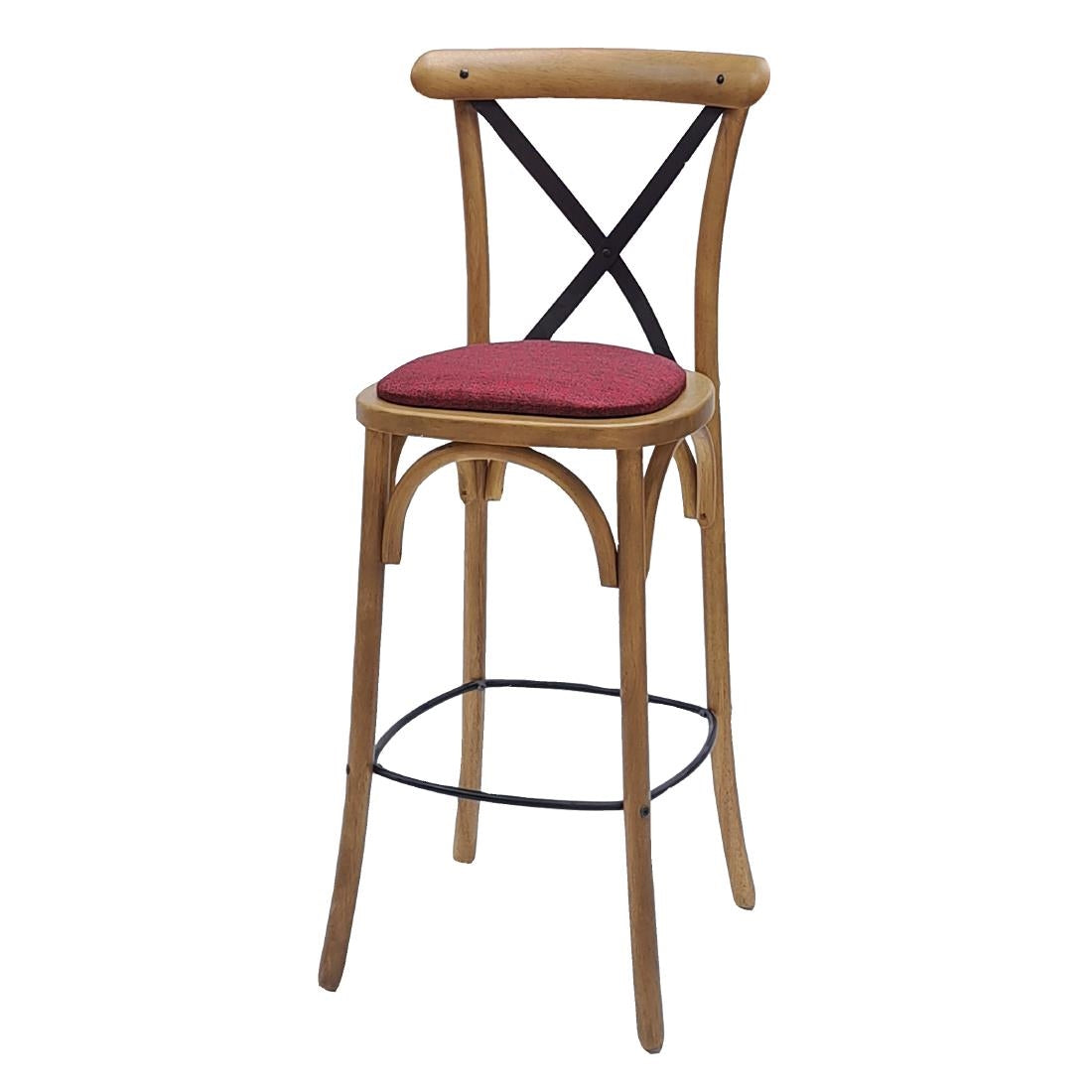HX885 Bristol Bar Chair in Weathered Oak with Shetland Scarlett Seat