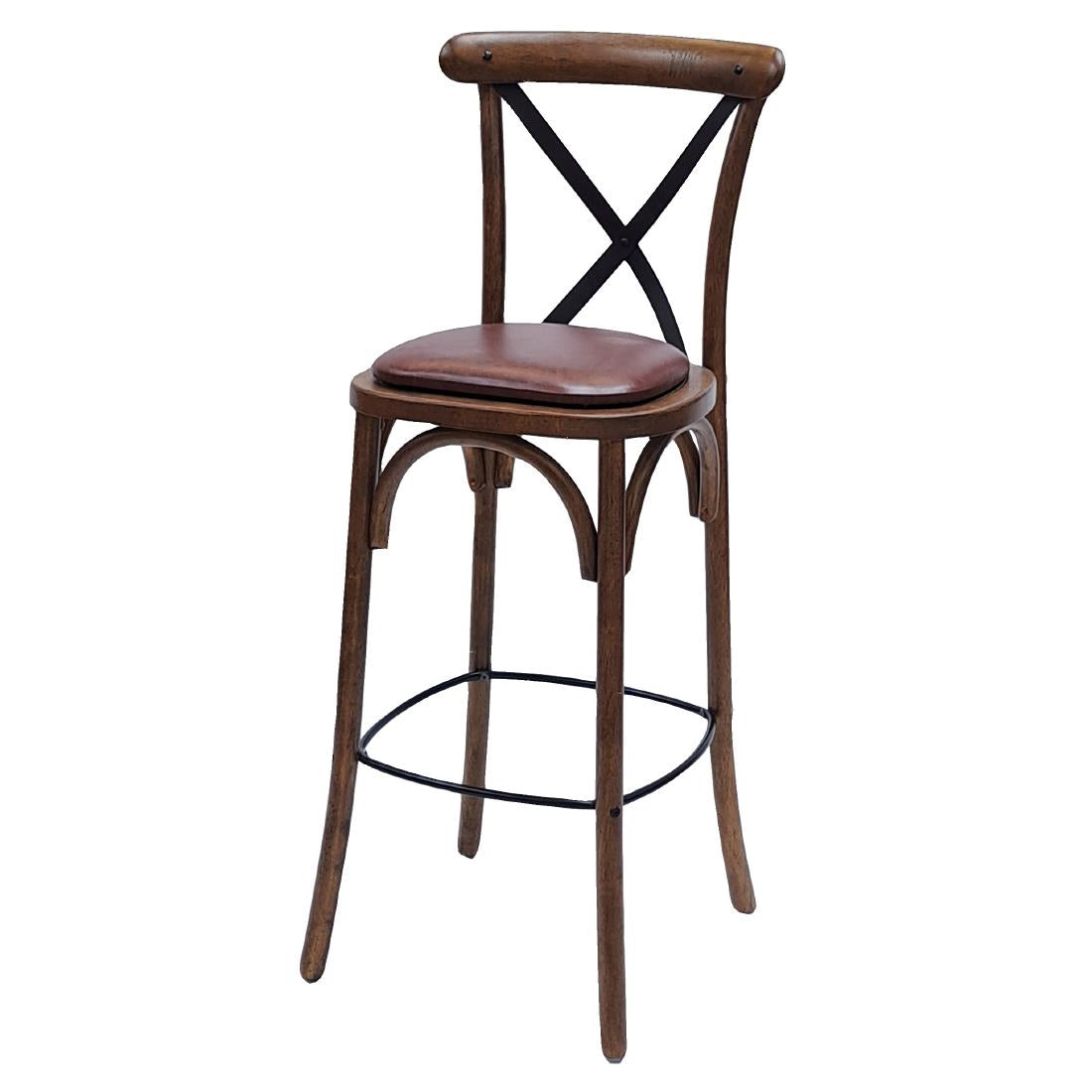 HX887 Bristol Bar Chair in Vintage with Bison Espresso Seat