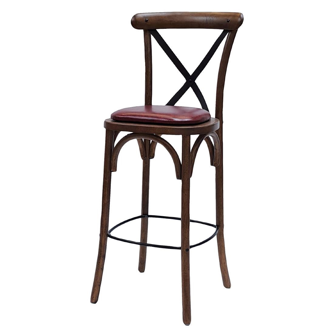 HX889 Bristol Bar Chair in Vintage with Bison Bordeaux Seat