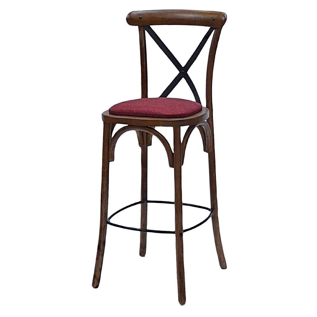 HX893 Bristol Bar Chair in Vintage with Shetland Scarlett Seat