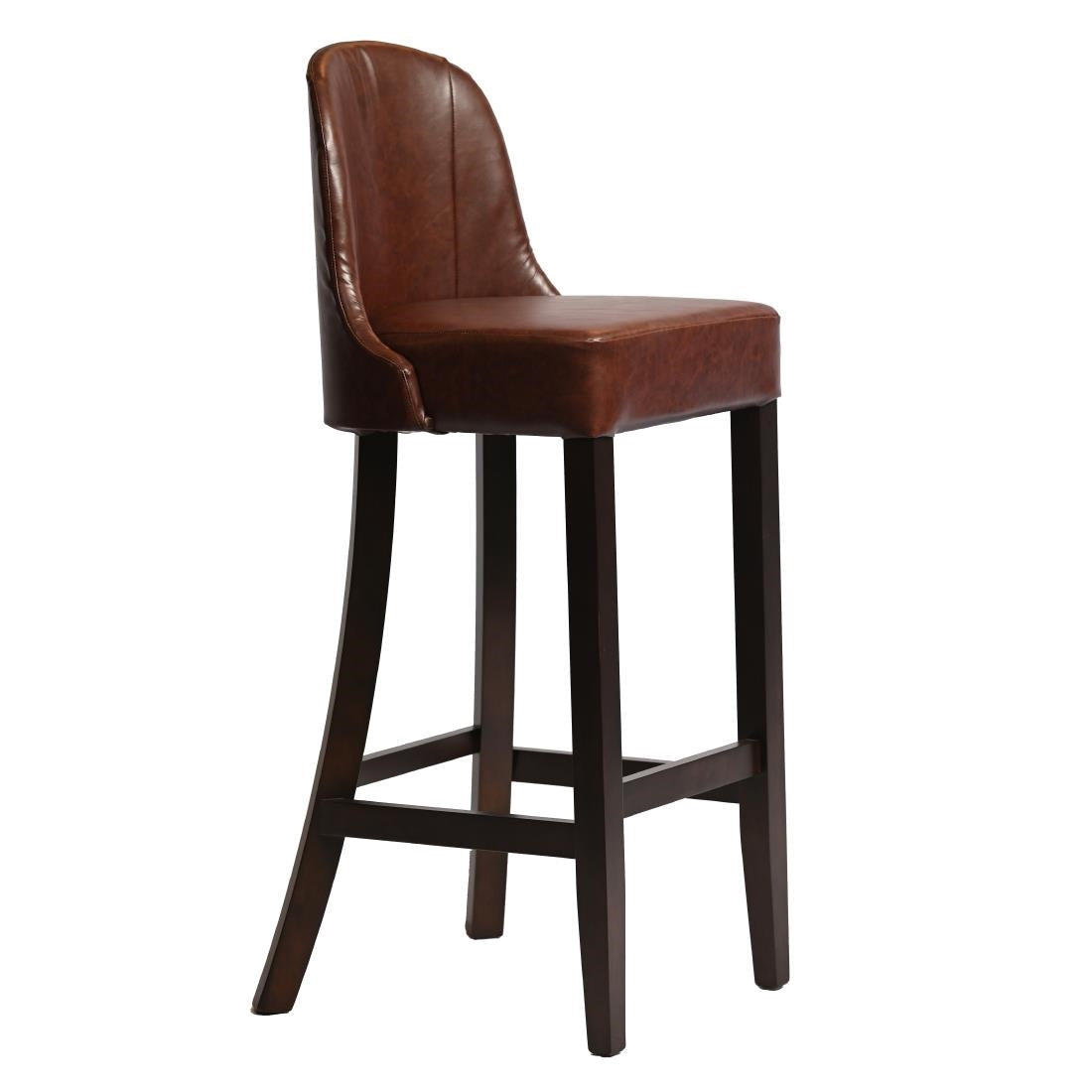 HX894 Kilsby Bar Chair in Dark Walnut with Bison Espresso Seat