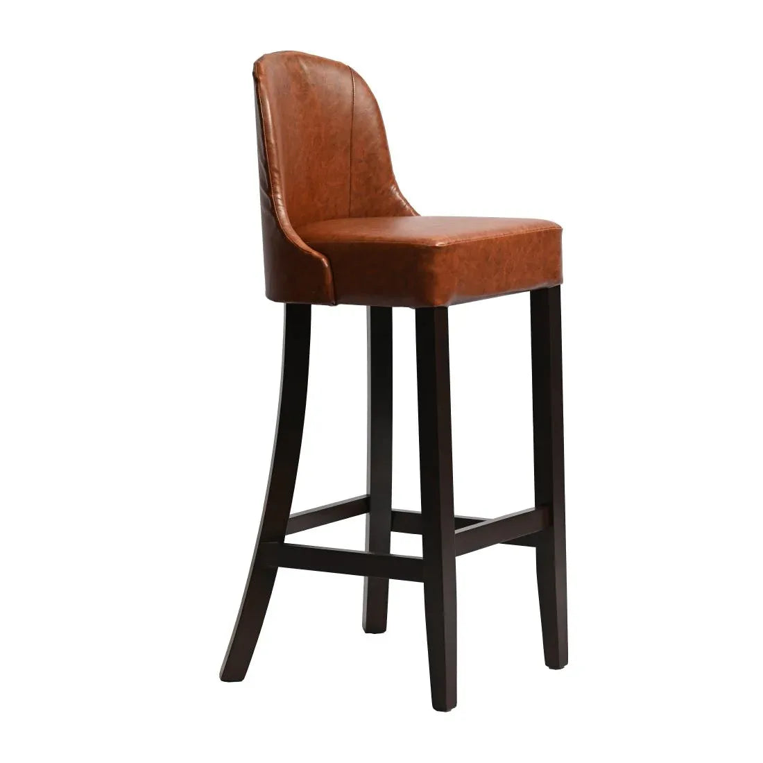 HX895 Kilsby Bar Chair in Dark Walnut with Bison Tan Seat