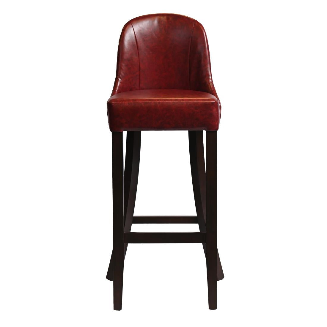 HX896 Kilsby Bar Chair in Dark Walnut with Bison Bordeaux Seat