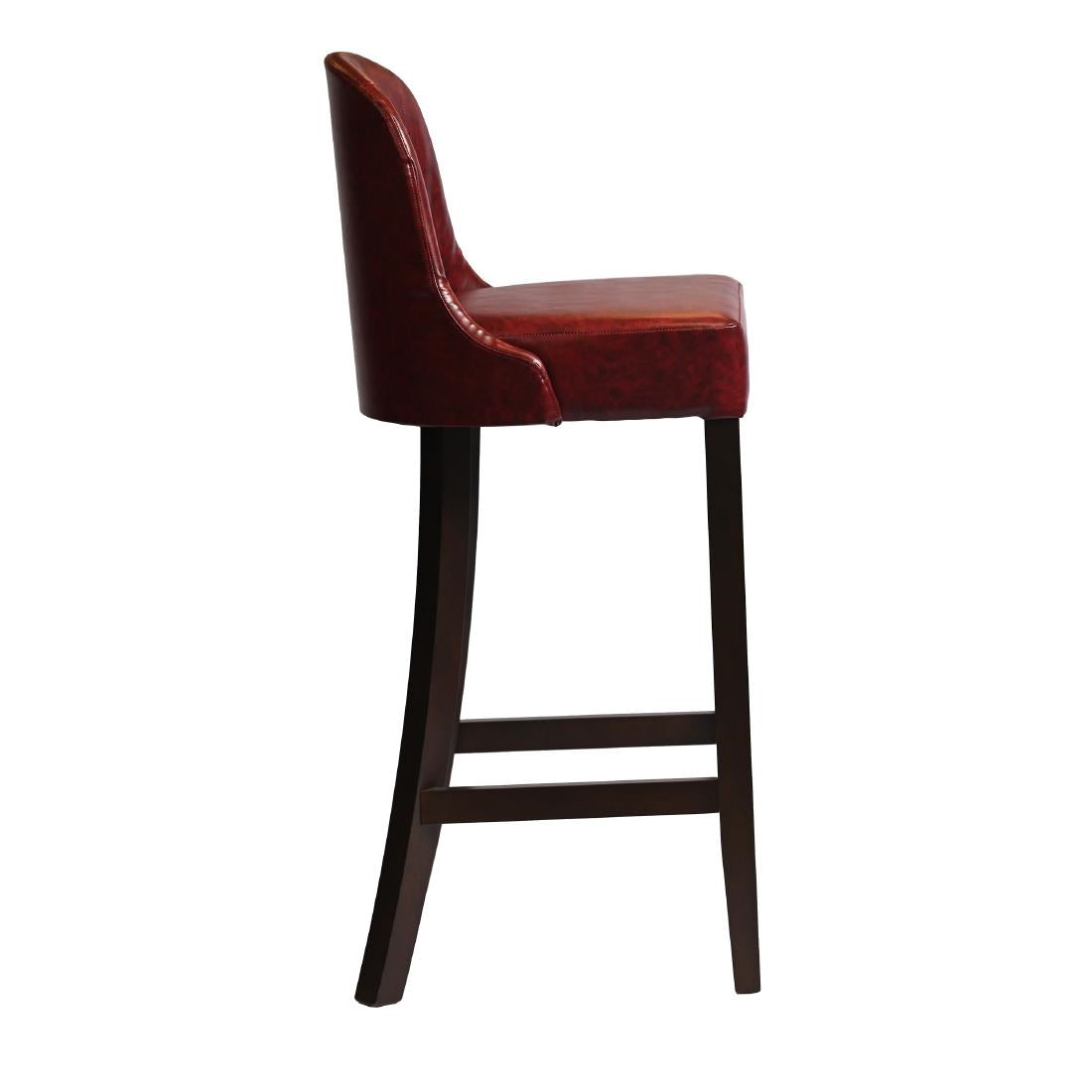 HX896 Kilsby Bar Chair in Dark Walnut with Bison Bordeaux Seat