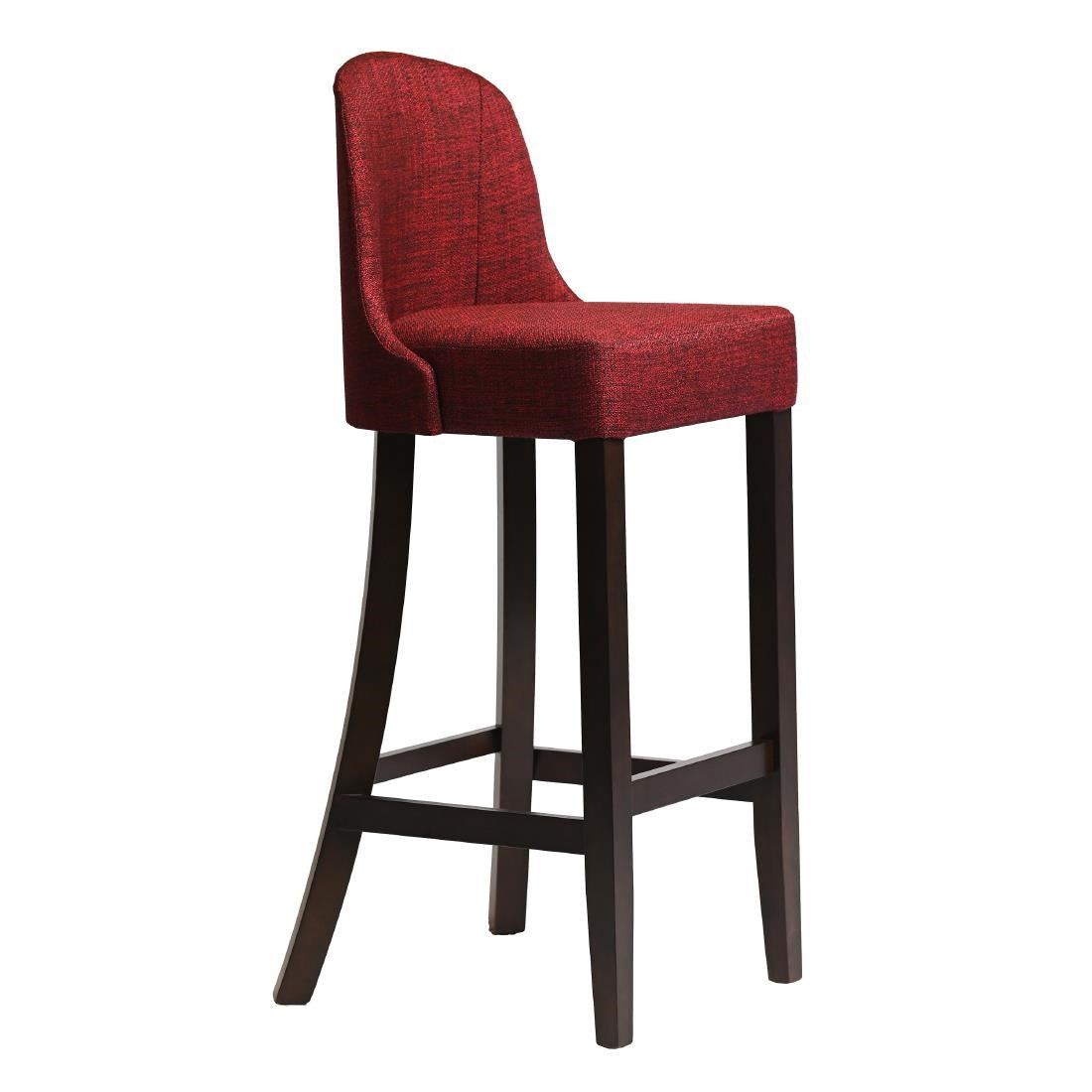 HX900 Kilsby Bar Chair in Dark Walnut with Shetland Scarlett Seat