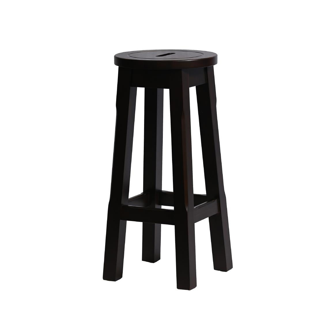 HX908 Wooden Top High Stool in Dark Walnut (Pack of 2)