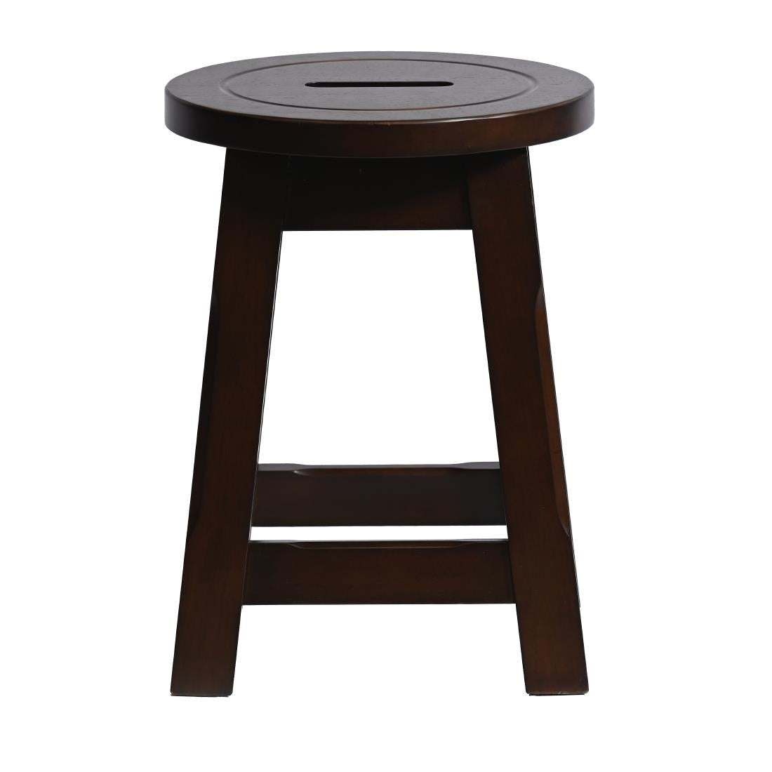 HX911 Wooden Top Low Stool in Dark Walnut (Pack of 2)