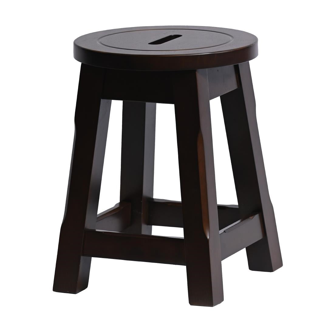 HX911 Wooden Top Low Stool in Dark Walnut (Pack of 2)