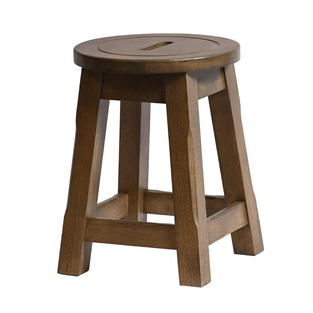 HX912 Wooden Top Low Stool in Weathered Oak (Pack of 2)