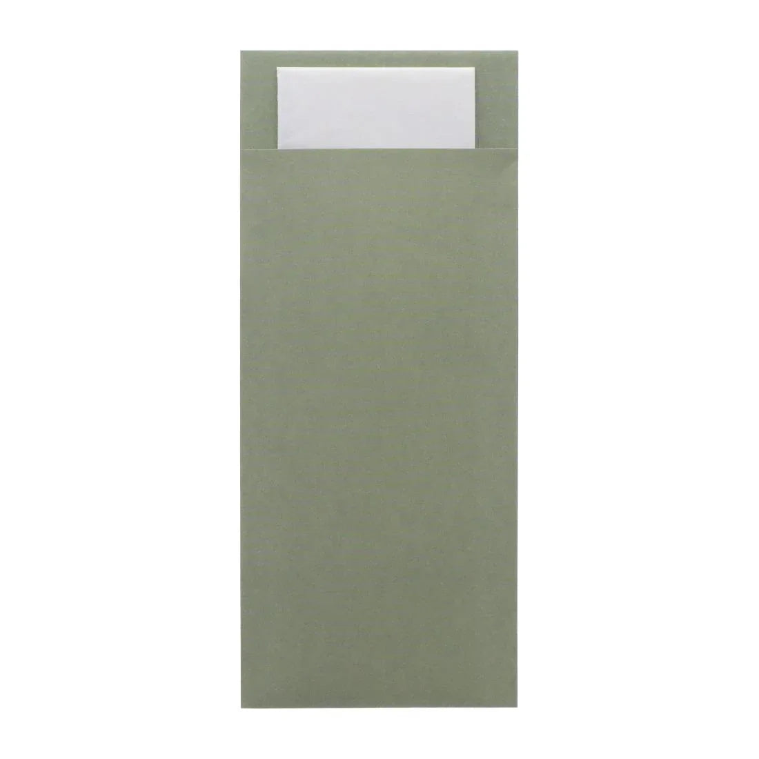 HX973 - Europochette Classic Size Sage Green Cutlery Pouch with White 2ply Napkin (500 pack)