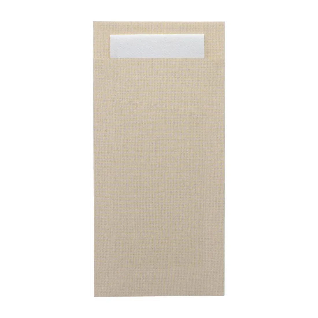 HX982 - Europochette Extra Size Champagne Cutlery Pouch with White Airlaid Napkin (200 pack)