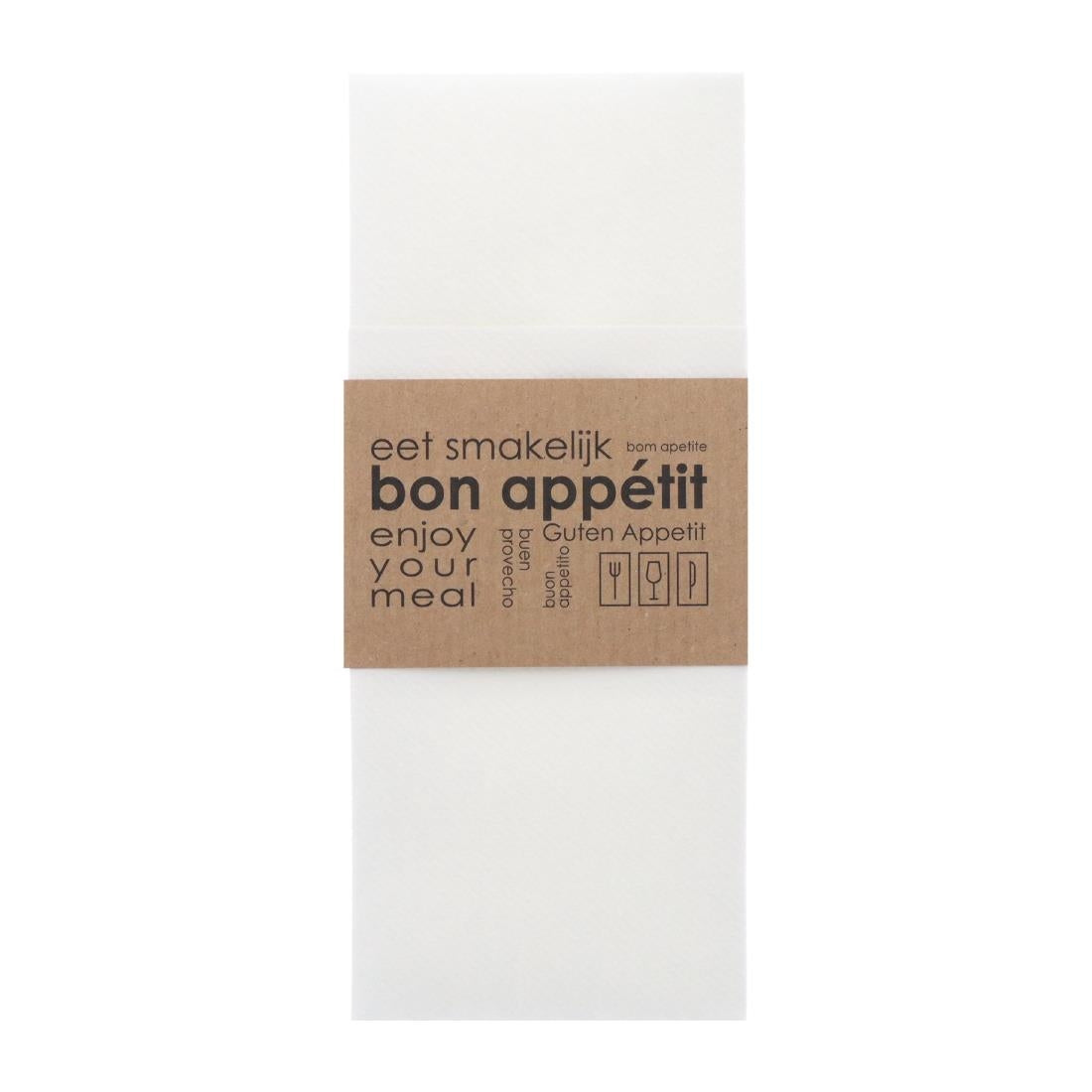 HX984 - Europochette Kangaroo Fold Airlaid Napkins with Paper Sleeve (50 pack)