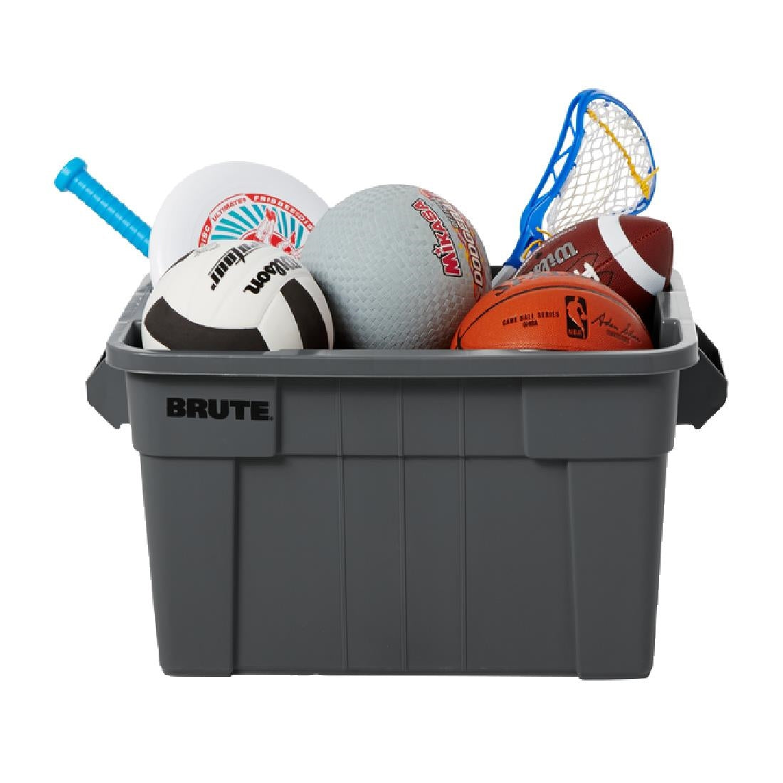 HY001 Rubbermaid Brute Tote Box Grey with Lid 53Ltr