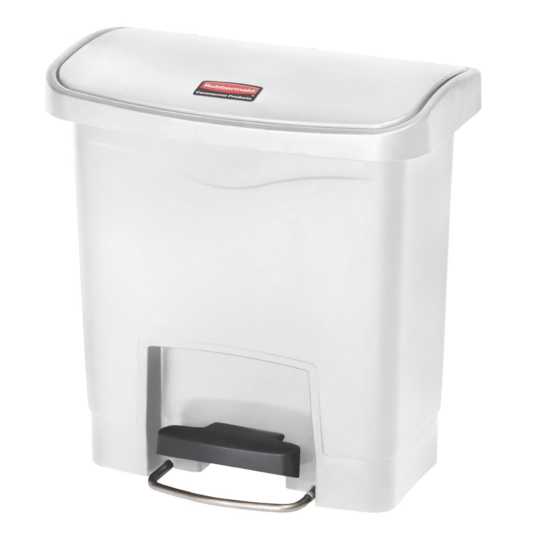 HY010 Rubbermaid Slim Jim Front Step Pedal Bin White 15Ltr