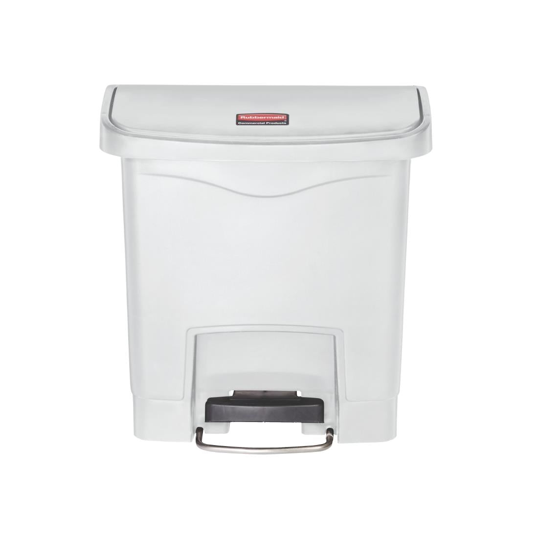 HY010 Rubbermaid Slim Jim Front Step Pedal Bin White 15Ltr