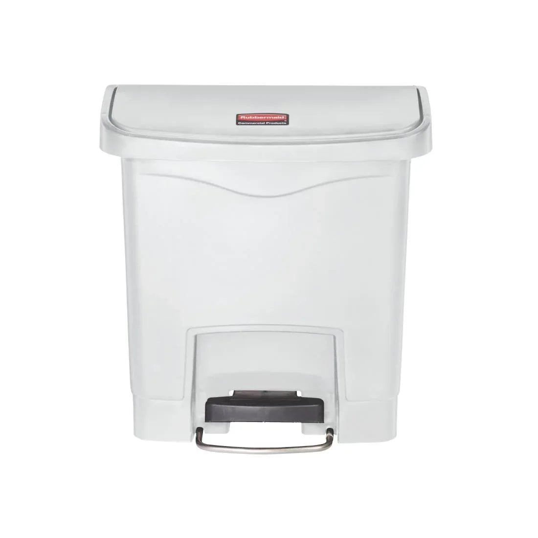 HY010 Rubbermaid Slim Jim Front Step Pedal Bin White 15Ltr