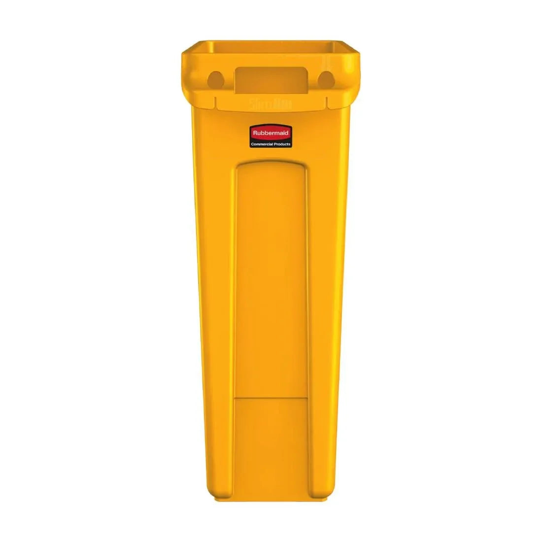HY012 Rubbermaid Slim Jim with Venting Channels Yellow 87Ltr